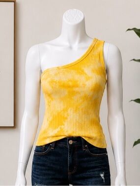 Handmade Tie-dye - Yellow One sleeve Top